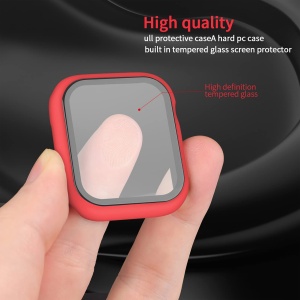 Husa rigida pentru ceas inteligent Apple 40 mm, protectie display din sticla, rosu - Img 2