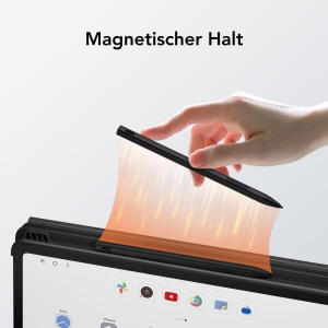 Husa Tableta TCL Tab 11 Gen 2, PU-Leder, Neagra, cu Suport si Magnet pentru Stylus - Img 5