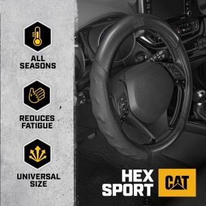 Husa volan Cat HexSport din piele, dimensiune standard 38 cm, confortabila si durabila - Img 2