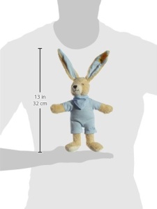 Iepuras de plus Steiff Hoppel 20 cm, din bumbac organic, albastru - Img 3