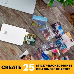 Imprimanta foto pentru smartphone instantanee KODAK Step Slim - Imprimanta foto mobila portabila color subtire - Fotografii adezive de zinc 2x3" - Imprimati dispozitive iOS si Android prin Bluetooth cu aplicatia Fun - Alb - Img 5