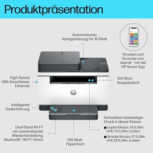 Imprimanta multifunctionala HP LaserJet MFP M235sdw, alb-negru, Wi-Fi dual-band - Img 3