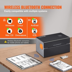 Imprimanta termica VEVOR Bluetooth 300DPI recunoastere automata etichete USB si Bluetooth - Img 3