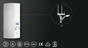 Incalzitor electronic de apa instantaneu AEG DDLE LCD 18/21/24 kW comutabil, selectarea temperaturii la grad, afisaj LC, conexiune fixa 400V, testat VDE, 222394 - Img 7