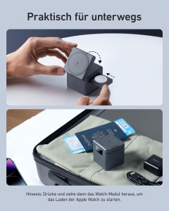 Incarcator 3-in-1 Anker Cube cu MagSafe, 15W, compatibil iPhone, Apple Watch, AirPods - Img 4