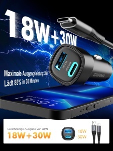 Incarcator auto GRIFEMA GD511, 48W, USB-C si USB-A, compact - Img 4