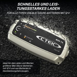 Incarcator baterii CTEK MXS 10 pentru vehicule mari, 10A, compact, negru - Img 3
