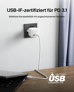 Incarcator compact Belkin BoostCharge 45W, USB-C, alb - Img 5