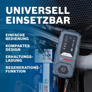 Incarcator de baterii BOSCH C30 pentru 6V si 12V, 3.8A, rezistent la apa - Img 6
