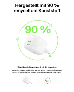 Incarcator rapid Belkin BoostCharge Pro 67W cu 2 porturi USB-C, GaN - Img 8