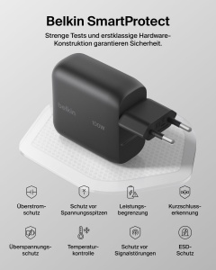 Incarcator rapid Belkin BoostCharge USB-C, 100W, compact, negru - Img 7