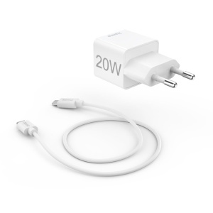 Incarcator rapid cu cablu USB-C, 20W, 1m, Alb - Img 3