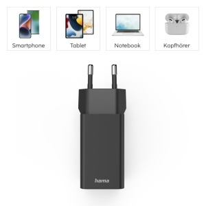 Incarcator rapid Hama 35W 1x USB-C PD 3x USB-A Negru - Img 4