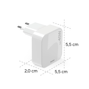 Incarcator rapid Hama GaN 40W, 2x USB-C, pliabil, alb - Img 5