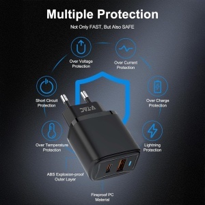 Incarcator rapid V-TAC 20W USB-C cu 2 porturi pentru iPhone si Samsung - Img 7