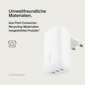 Incarcator USB-C Belkin BoostCharge cu 3 porturi, 67W, alb - Img 8
