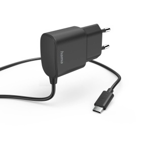 Incarcator USB C Hama 12W cu Cablu Integrat de 1m, Negru