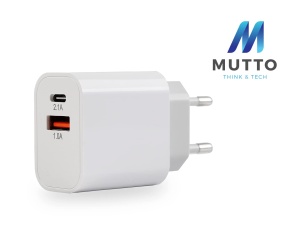 Incarcator USB-C MUTTO Ibisco, 10W, cu 2 porturi, inclus USB cablu - Img 2