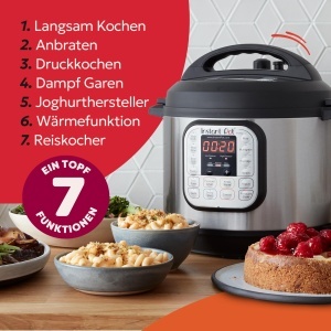 Instant Pot Duo 7-in-1 Multicooker 57L - Otel inoxidabil periat oala sub presiune mare aragaz lent aragaz de orez tigaie aparat de iaurt abur si incal - Img 6
