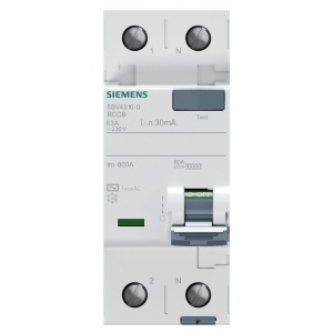 Intrerupator de circuit Siemens SENTRON FI, 2-polig, 63A, 30 mA