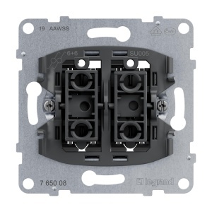 Intrerupator dublu Legrand SEANO, 10AX, LED-uri adaugabile, design compact