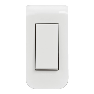 Intrerupator Legrand Mosaic 10 A, alb, cu placa si cutie de montaj