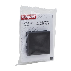Intrerupator Legrand Mosaic Easy-LED, 10 A, 2 Module, Negru Mat - Img 4