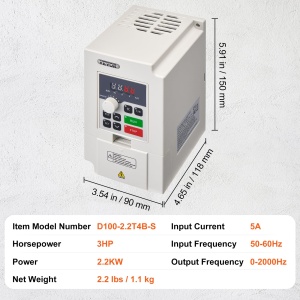 Inversor de frecventa VEVOR D100-2.2T4B-S, 2.2 kW, 3 PS, 5 A - Img 7