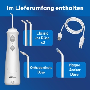 Irigator oral fara fir Waterpik, reincarcabil, curatare electrica a dintilor, ideal pentru indepartarea placii, calatorii sau acasa - alb - Img 8