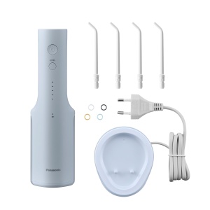 Irigator oral Panasonic seria 300 EW-DJ27-A303, irigator dentar, irigator oral wireless, 200 ml, IPX7, 4 duze standard, 5 niveluri de presiune a apei, accesorii de calatorie, albastru gheata - Img 9