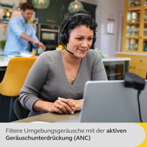 Jabra Evolve2 55 - Casti stereo fara fir cu statie de incarcare Air Comfort - Microfoane cu anulare a zgomotului si ANC - Certificat MS Teams, compatibil cu alte platforme - Negru - Img 4