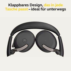 Jabra Evolve2 65 Flex - Casti Bluetooth stereo fara fir cu tehnologie de anulare a zgomotului Jabra ClearVoice si ANC hibrid - Compatibil cu platformele UC de top - Negru - Img 6