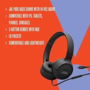JBL Tune 520C, casti cu fir cu microfon, sunet de bas pur, presetari EQ, port USB-C, design pliabil si cablu fara dezordine, violet - Img 3