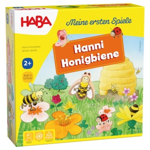 Joc cooperativ HABA Hanni Honigbiene cu figurina din lemn si zar colorat