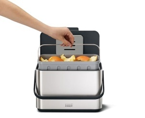 Joseph Joseph Collect 4L Cos de Compost din Otel Inoxidabil cu Filtru de Miros si Saci Compostabili - Img 3