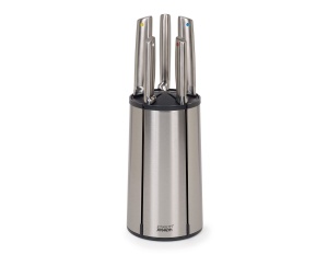 Joseph Joseph Elevate - Set de 5 bucati cu carusel de cutite din otel cu bloc de cutite rotativ din otel inoxidabil, lame japoneze din otel inoxidabil, acoperire rezistenta la amprente si fund antiderapant - Img 1