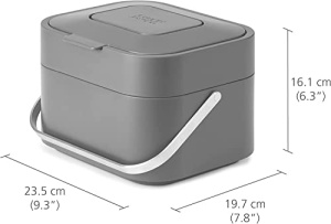 Joseph Joseph Stack 4 Cos de Compost Bucatarie 4 Litri Graphit Filtru Anti-Miros - Img 3