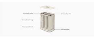 Joseph Joseph Tota Trio 90L Cos de rufe cu 3 compartimente Ecru Beige - Img 6