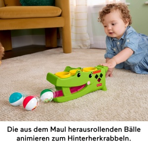 Jucarie Activitate Fisher-Price Sit Tap Rolligator, cu 3 Bile si Ciocanel - Img 5