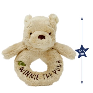 Jucarie bebe Disney Winnie The Pooh Rattle 12cm Rainbow Designs plus moale cu zornaitoare - Img 3