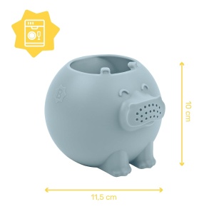 Jucarie de baie Badabulle - Canistra Nilpede 2-in-1 din silicon, usoara si sigura - Img 6