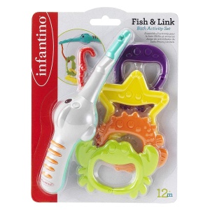 Jucarie de Baie Infantino Fischspass cu 1 Caine si 3 Figuri Marine, Multicolor - Img 3
