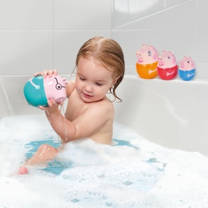 Jucarie de baie Toomies Peppa Pig - Set 4 figurine, usor de curatat, pentru copii de la 18 luni - Img 4