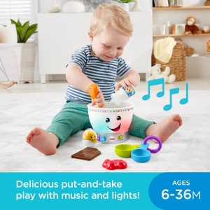 Jucarie de invatare Fisher-Price GJW20, bol de amestecare cu lumini si sunete, 6 luni - Img 2