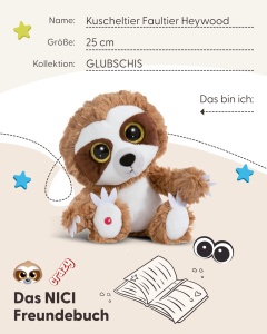 Jucarie de Plus NICI GLUBSCHIS Heywood 25cm Ochi Stralucitori Blana Moale Maro - Img 5