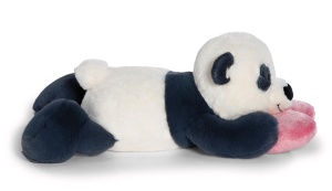 Jucarie de plus NICI Love Panda 20cm - negru, moale, cu inima roz - Img 2