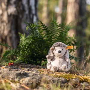 Jucarie de plus Steiff Hedgy Igel 16cm, gri meliert, prieten de nadejde - Img 3