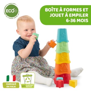 Jucarie de Sortare Chicco 2 in 1 cu 5 Becheri si 5 Forme Colorate - Img 2
