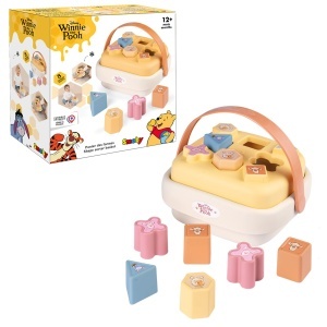Jucarie de Sortare Winnie Puuh - 8 Forme Colorate, Trage-Griff, pentru Copii de la 12 Luni