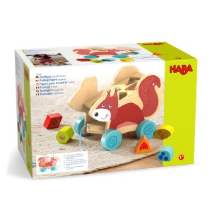 Jucarie de tras HABA Squirrel, din lemn, cu 5 piese colorate, 24.5x15.5x19.6 cm - Img 9